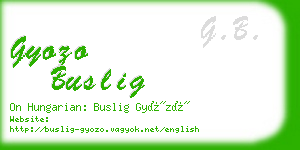 gyozo buslig business card